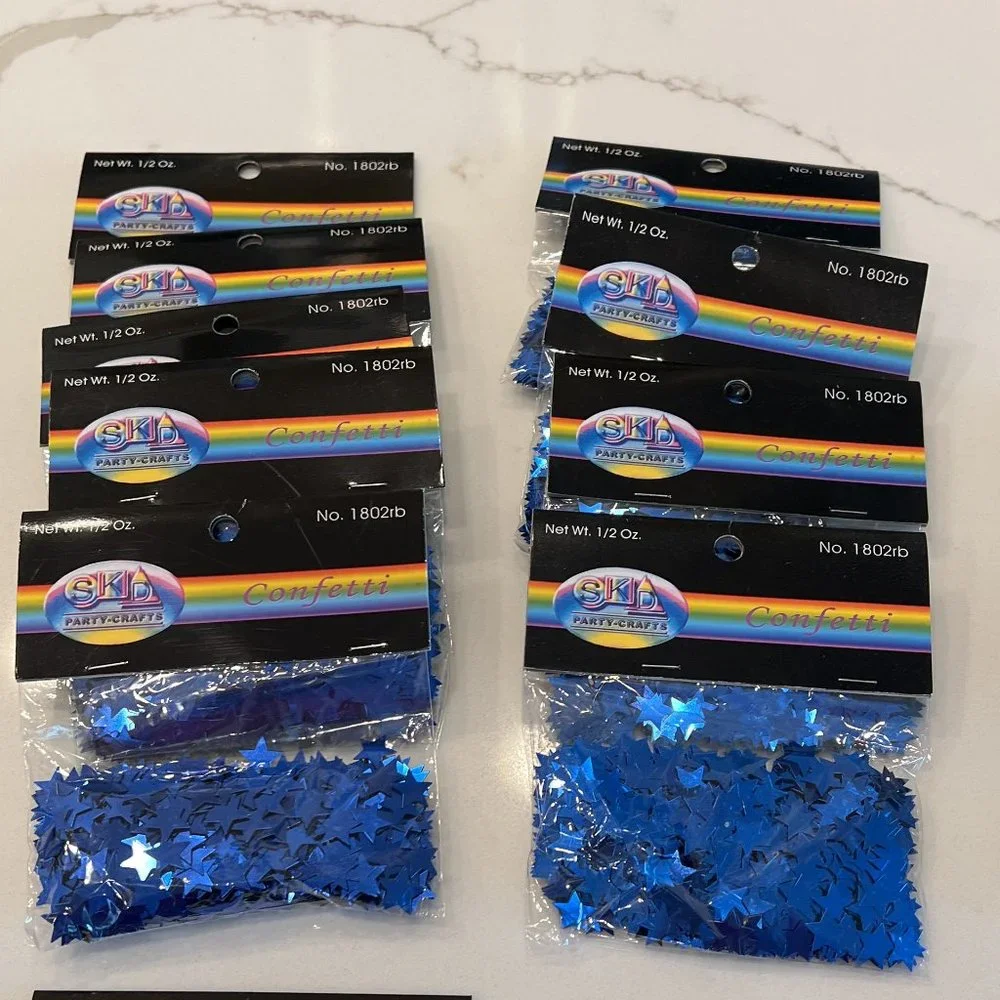 23 - 1/2 oz Packages of Star Shaped Confetti - Blue Red Silver Gold